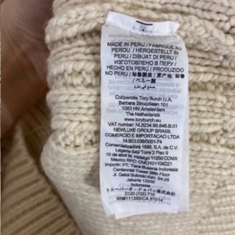 Tory Burch Fringe Pom Pom Crewneck Sweater Size XS Cream - Picture 14 of 14